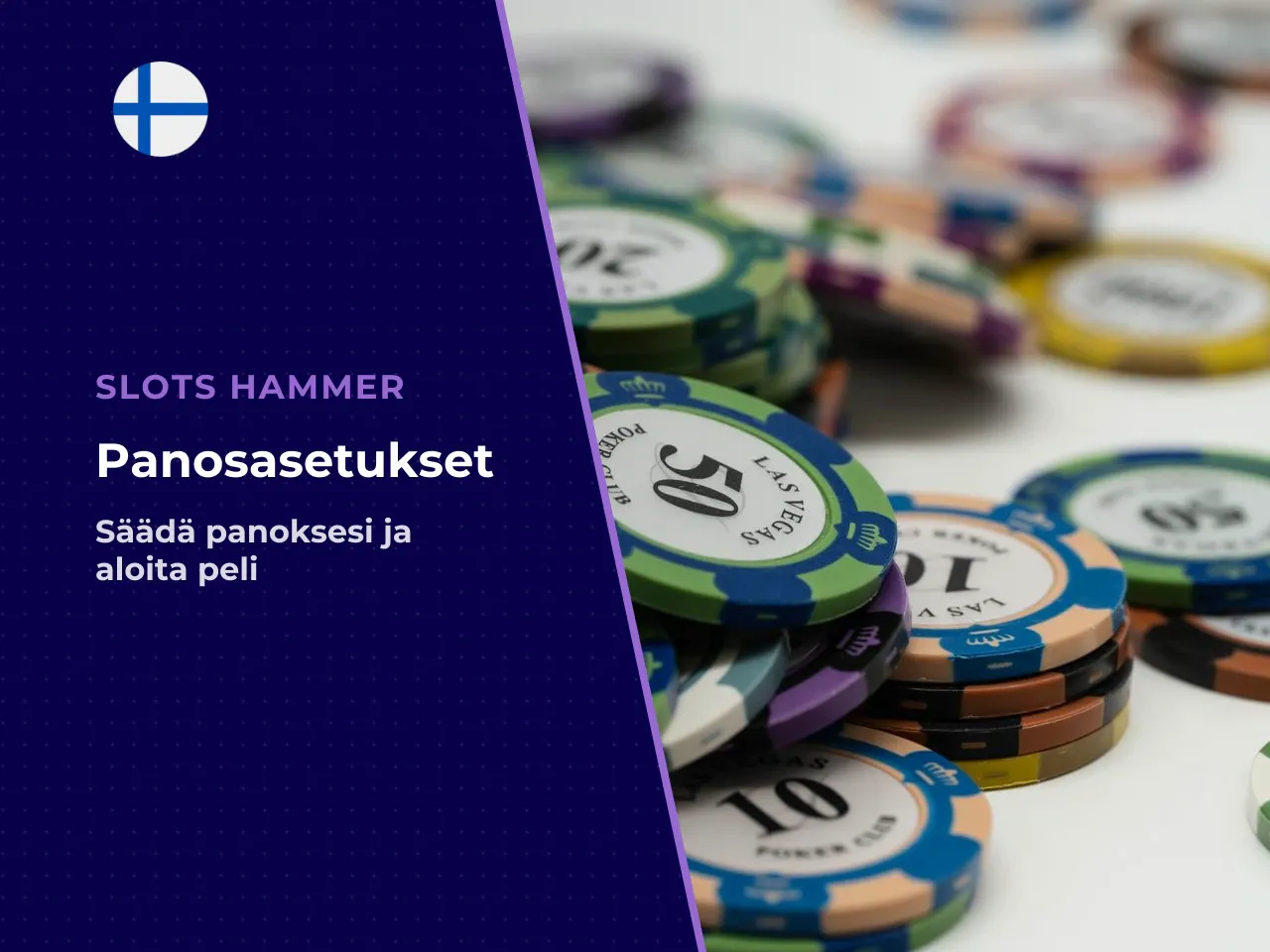 Panoksen ja vaikeustason valinta. Pelitilan valinnan
